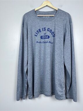 Life Is Good Active Men's Long Sleeve Graphic Print Performance T-Shirt Size XL